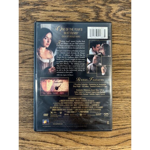 Quills Vintage DVD 2000 Comedy Drama Starring Geoffrey Rush Kate Winslet - Picture 3 of 3